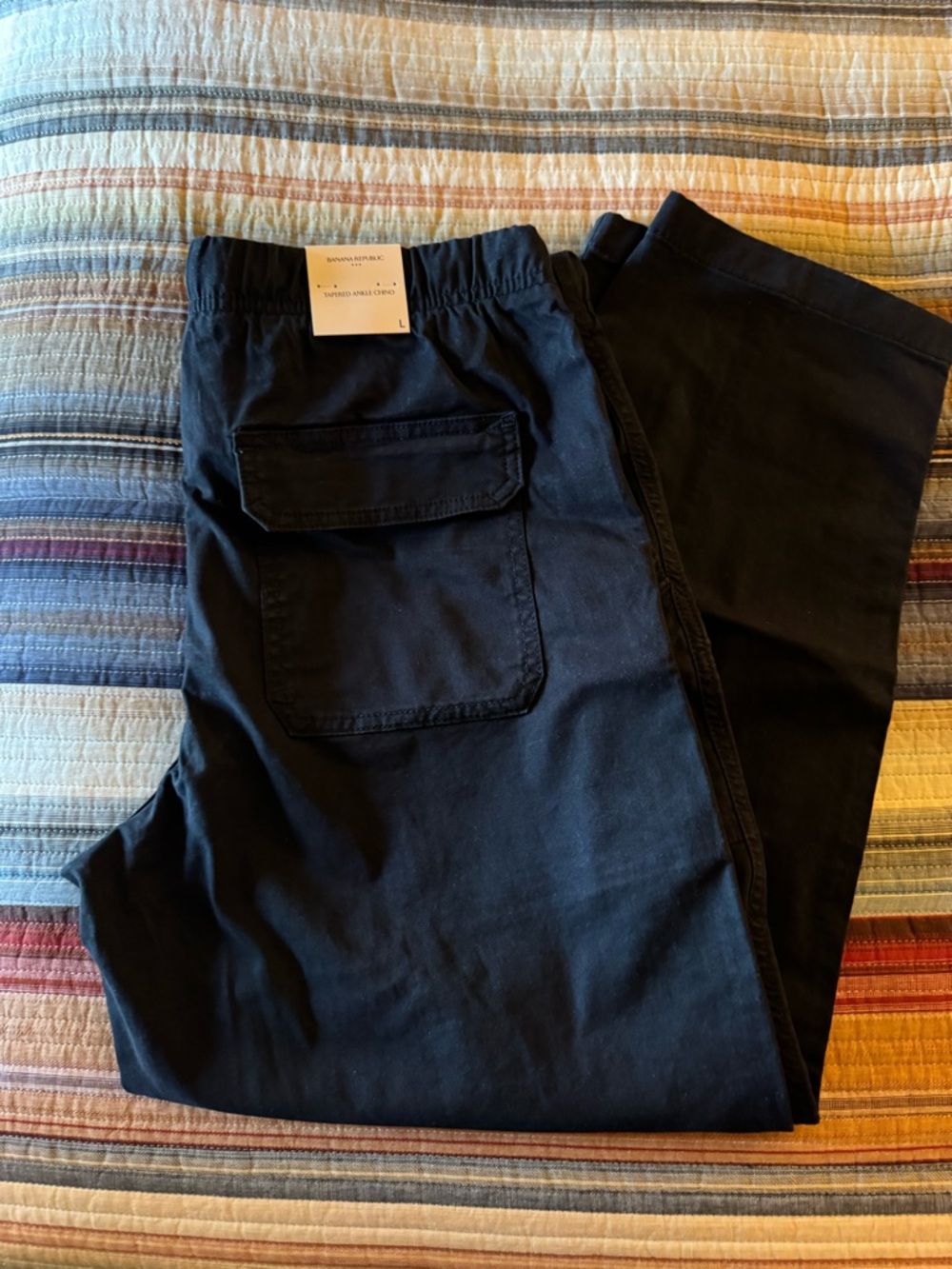 Banana Republic Women’s Black Pull-On Tapered Chino, Ankle Length
